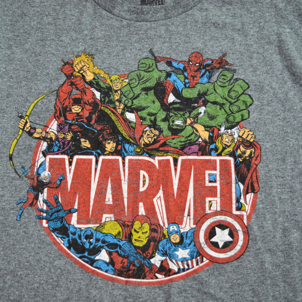 Marvel Comics Superhero Graphic T Shirt Mens Large LG Gray Short Sleeve Tee‎ - Picture 3 of 5
